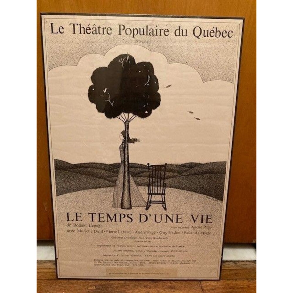 Le Theatre Populaire Du Quebec "Le Temps d'une Vie" (1984) Framed Poster
